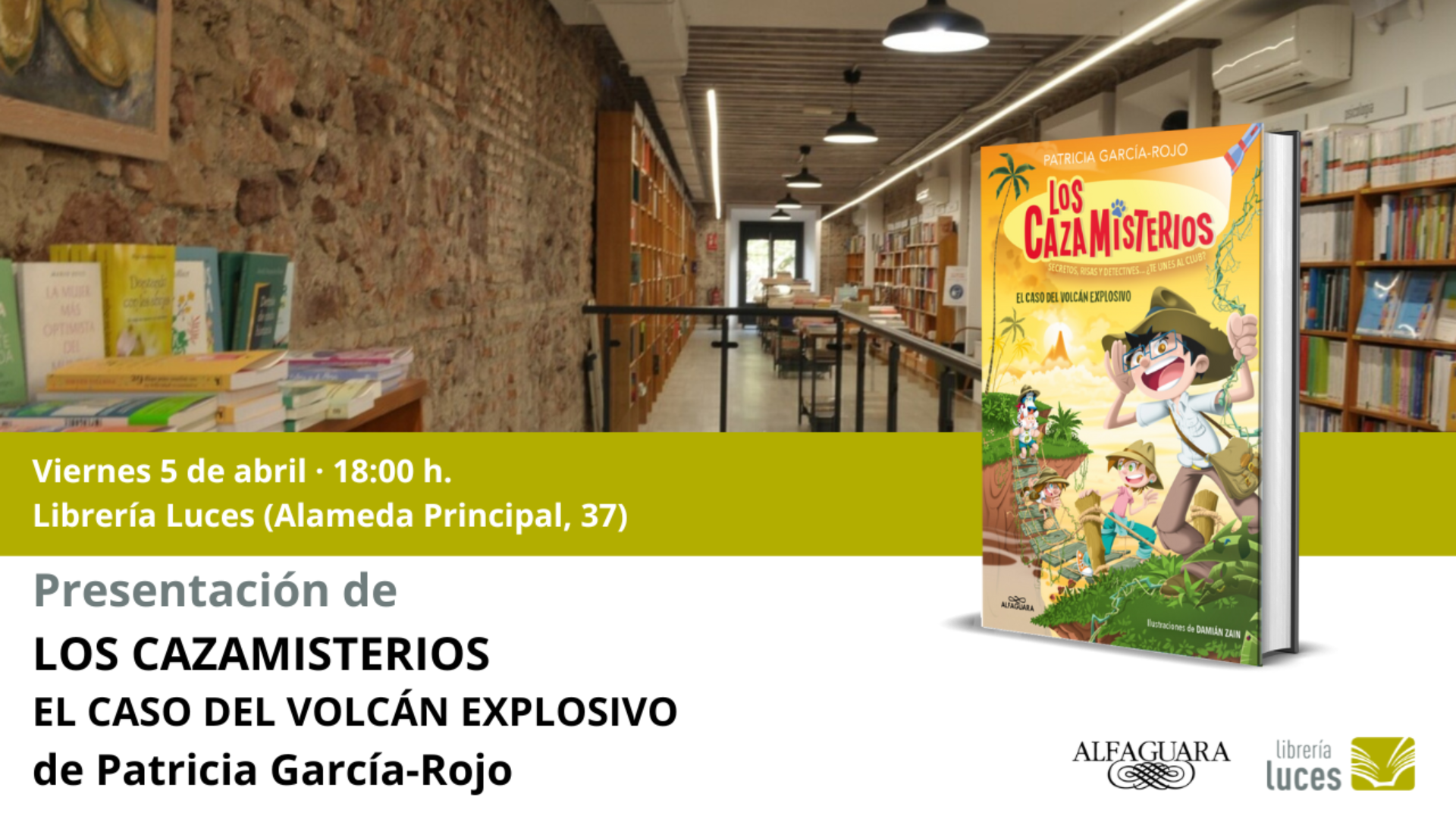 Presentación en Luces de la novela infantil 'Los Cazamisterios. El caso del volcán explosivo',de Patricia García-Rojo.