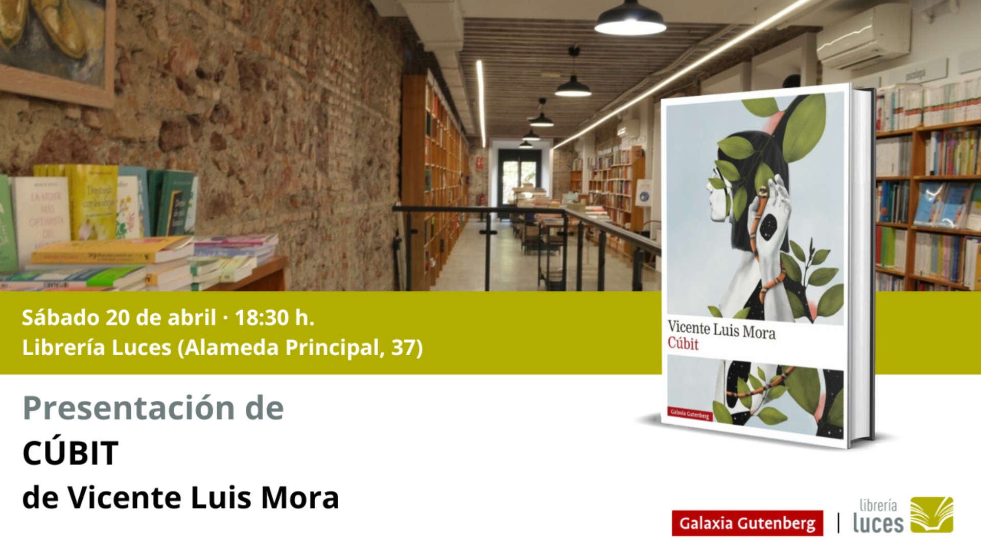 Presentación en Luces de Cúbit, nueva novela de Vicente Luis Mora publicada por la editorial Galaxia Gutenberg.