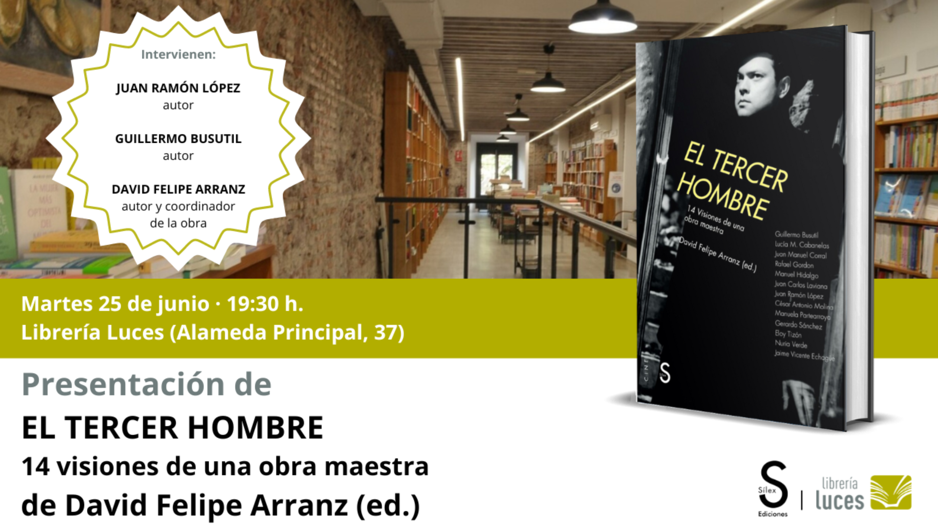 Presentación en Luces de El tercer hombre. 14 visiones de una obra maestra, libro coordinado por David Felipe Arranz.