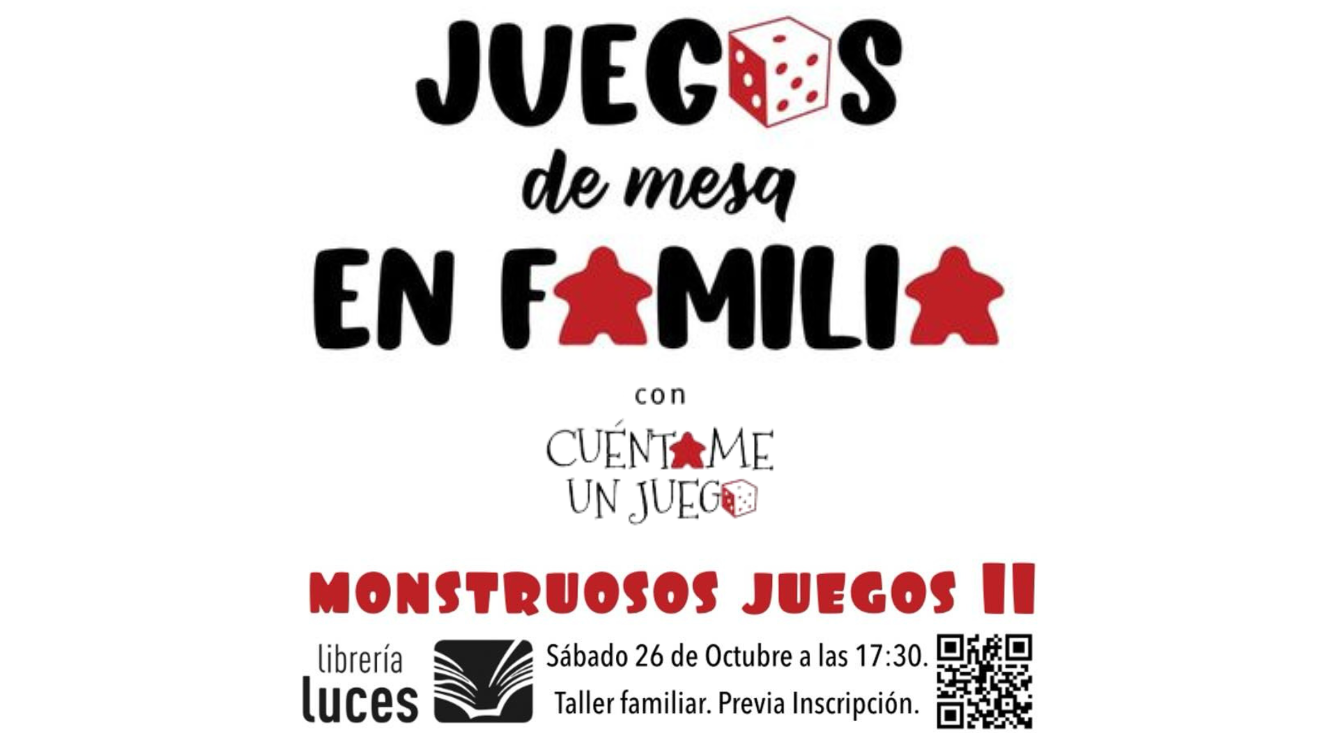 Nueva Tarde de Juegos de Mesa en Familia en Librería Luces con Cuéntame un Juego e Imualandia.